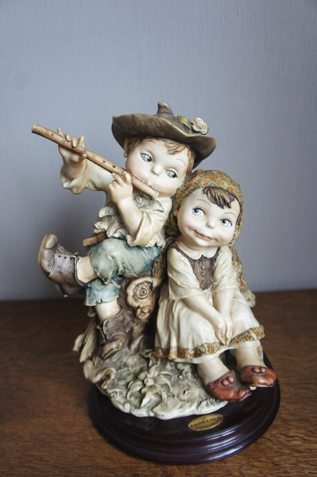 Девочка и мальчик с флейтой, Джузеппе Армани, Флоренс, статуэтка