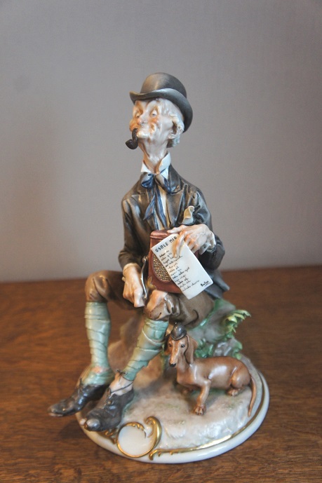 Шарманщик с таксой, Giuseppe Cappe, Capodimonte, статуэтка