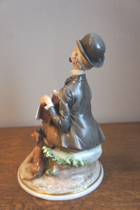 Шарманщик с таксой, Giuseppe Cappe, Capodimonte, статуэтка