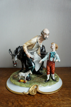Кузнец и мальчик с лошадкой, Tyche Tosca, Capodimonte, фарфоровые статуэтки. KunstGalerie
