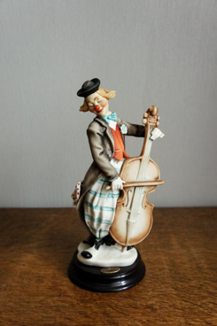 Клоун с виолончелью, Джузеппе Армани, Флоренс, Каподимонте, статуэтка, KunstGalerie.ru