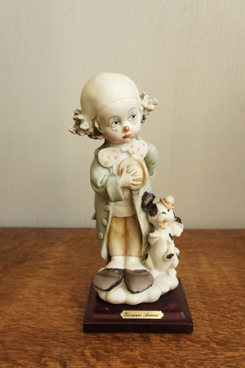 Клоун поклон с собачкой, Джузеппе Армани, Флоренс, Каподимонте, статуэтка, KunstGalerie.ru