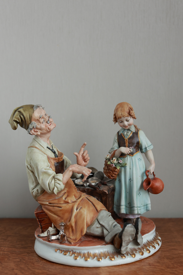 Сапожник с девочкой, Tyche Bruno, Каподимонте, статуэтка