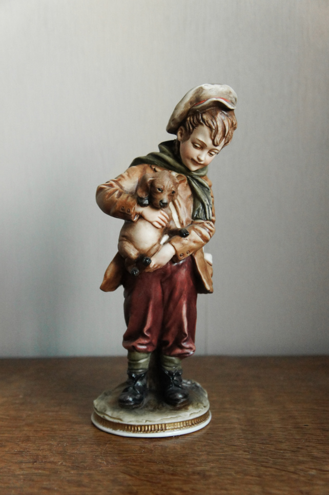 Мальчик с щенком, Bruno Merli, Capodimonte, статуэтка