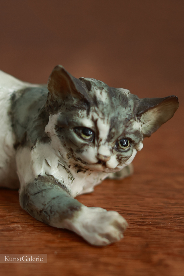 Играющий кот, Giuseppe Tagliariol, Capodimonte, статуэтка