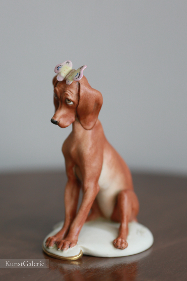 Собачка с бабочкой, Giuseppe Cappe, Capodimonte, статуэтка