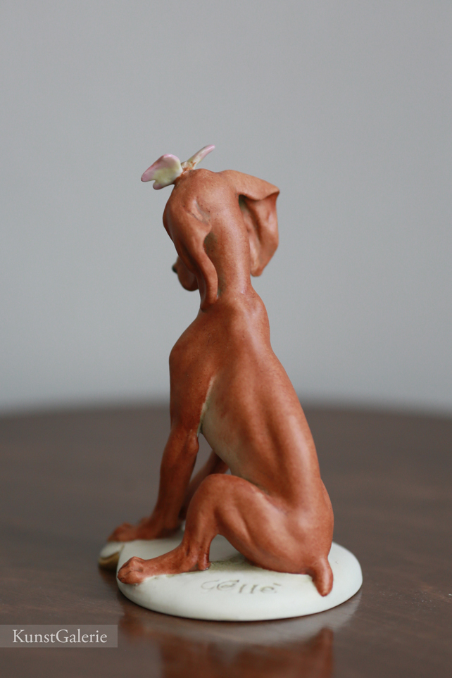 Собачка с бабочкой, Giuseppe Cappe, Capodimonte, статуэтка