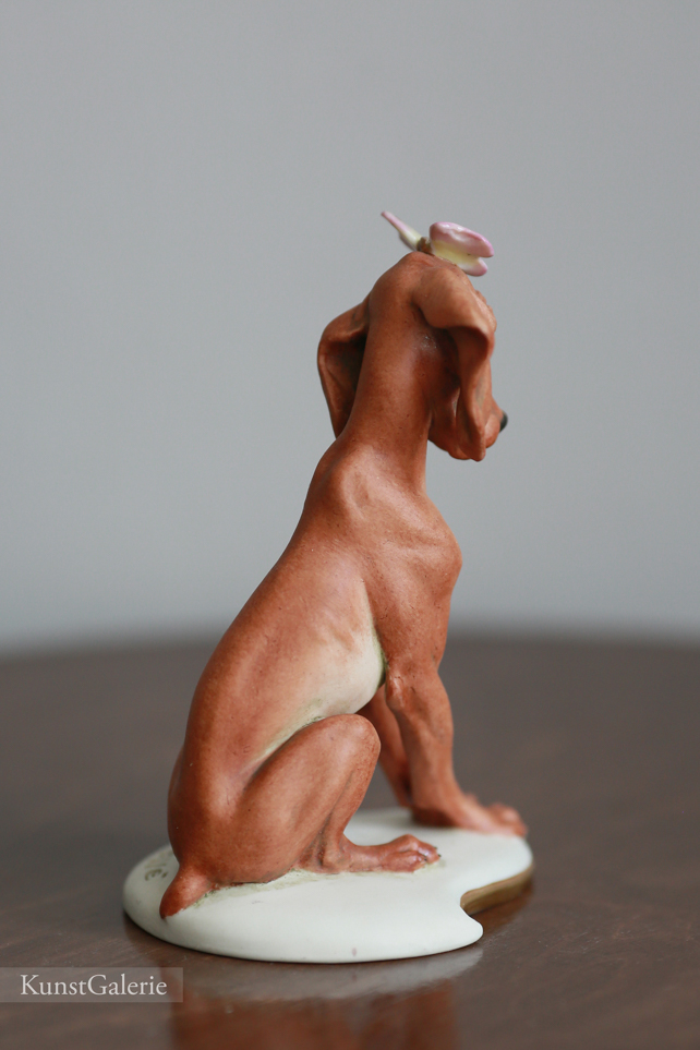 Собачка с бабочкой, Giuseppe Cappe, Capodimonte, статуэтка