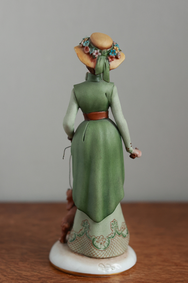 Леди в зеленом с собачкой, Ipa, Capodimonte, статуэтка