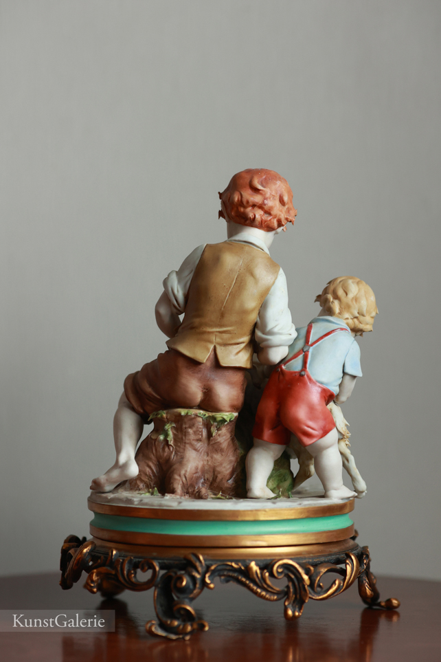 Дети с барашками, Luigi Giorgio Benacchio, Capodimonte, статуэтка