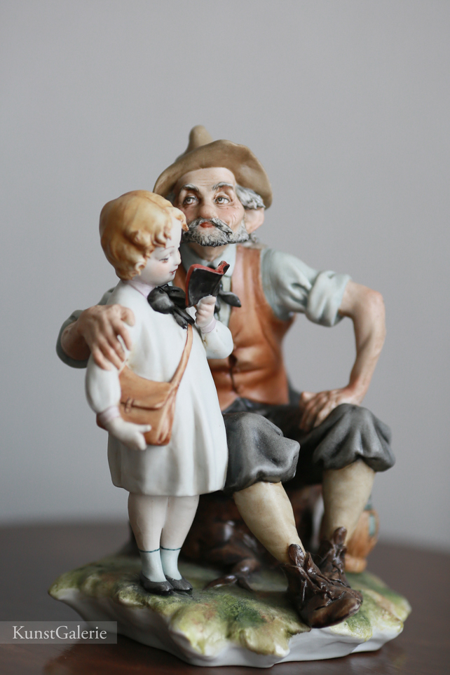 Дедушка с внучкой, Tyche Bruno, Capodimonte, статуэтка