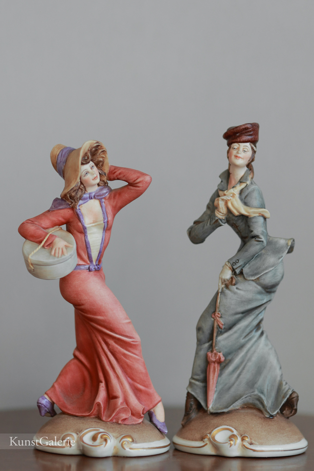 Дама с зонтом, Bruno Merli, Каподимонте, статуэтка