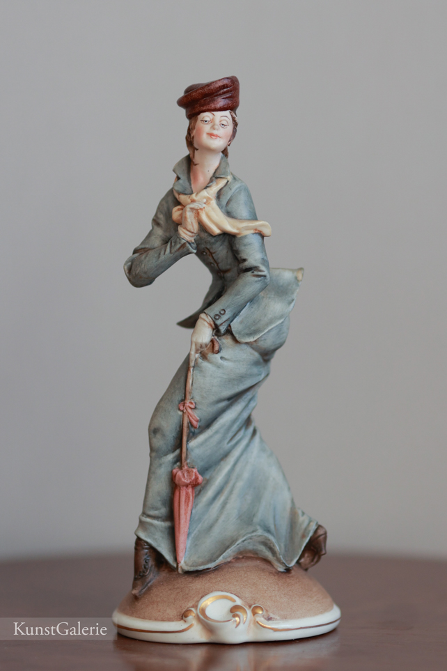 Дама с зонтом, Bruno Merli, Каподимонте, фарфоровые статуэтки. KunstGalerie
