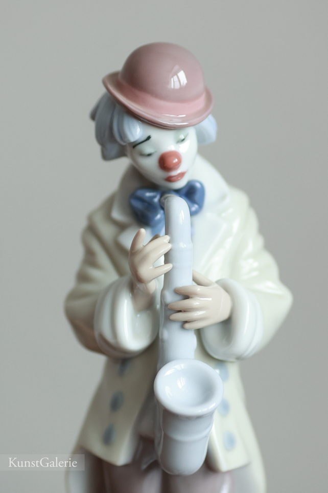 Клоун саксофонист, фарфоровая статуэтка, Льядро