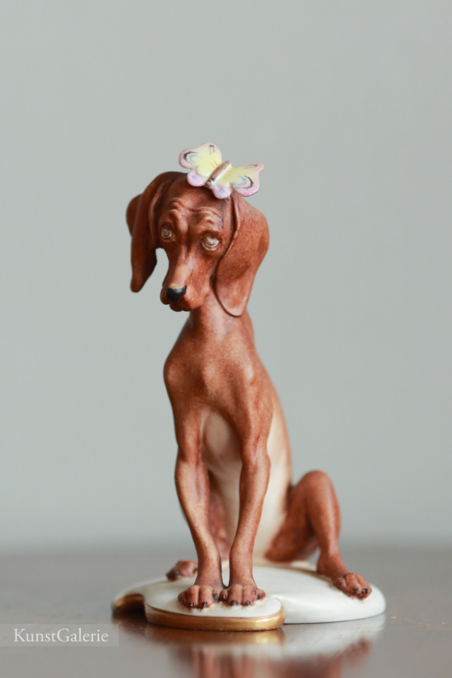 Собачка с бабочкой, Giuseppe Cappe, Capodimonte, статуэтка