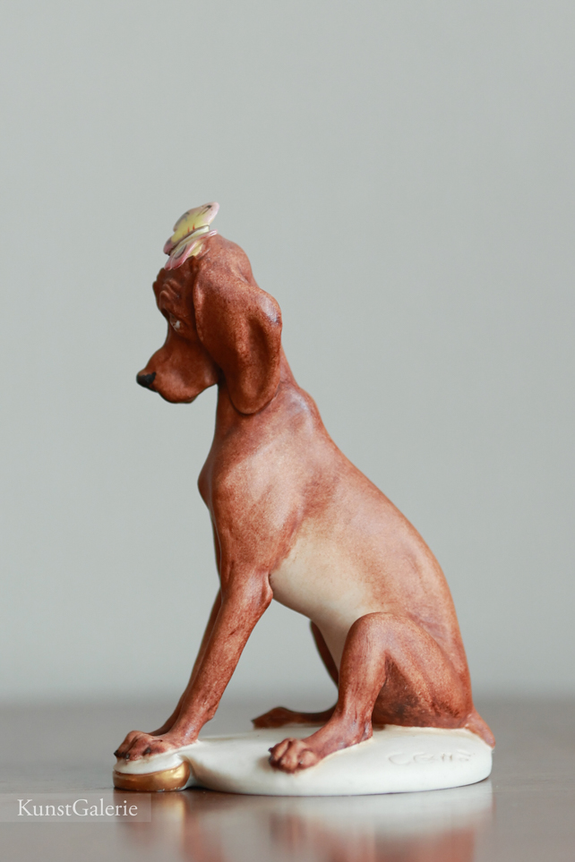 Собачка с бабочкой, Giuseppe Cappe, Capodimonte, статуэтка