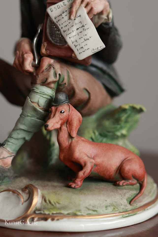 Шарманщик с таксой, Giuseppe Cappe, Capodimonte, статуэтка