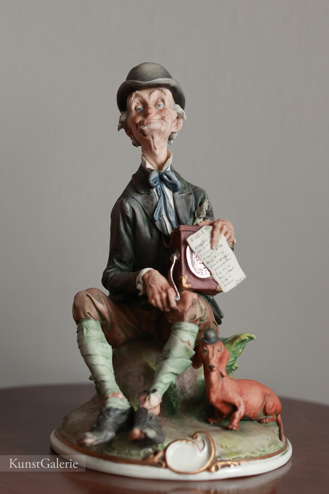 Шарманщик с таксой, Giuseppe Cappe, Capodimonte, статуэтка