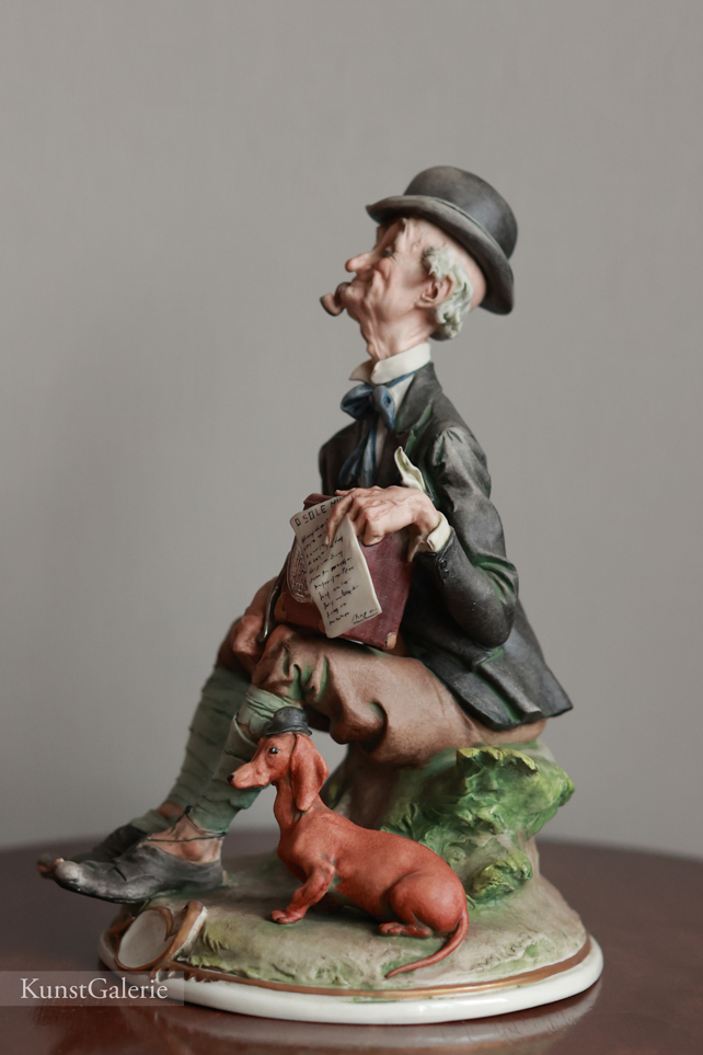 Шарманщик с таксой, Giuseppe Cappe, Capodimonte, статуэтка