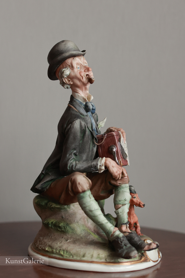 Шарманщик с таксой, Giuseppe Cappe, Capodimonte, статуэтка