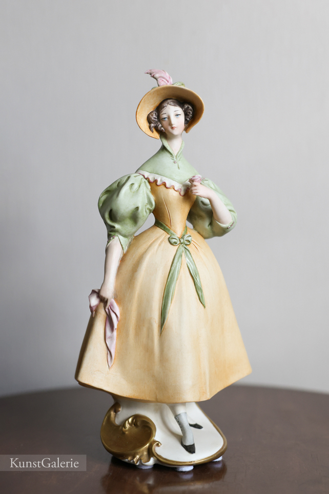 Прекрасная леди в желтом, Giuseppe Cappe, Capodimonte, фарфоровая статуэтка. KunstGalerie